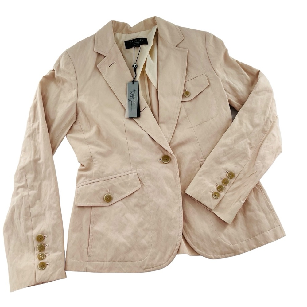 Talbots New Petite Kate Fit Romantically Curvy Light Pink Jacket Blazer Size 2P